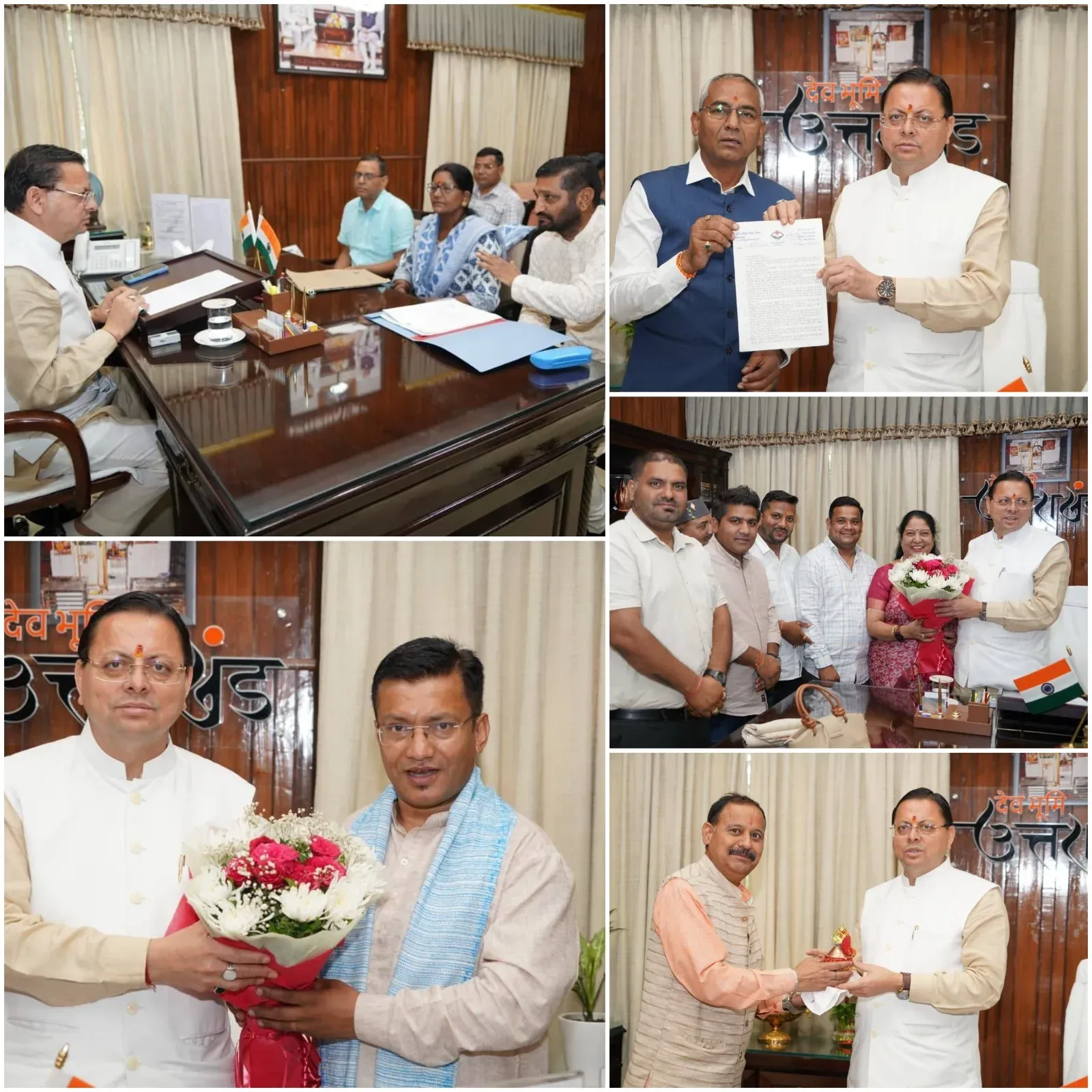 CM Dhami Meets 5 MLAs at Camp Office to Discuss Constituency Development