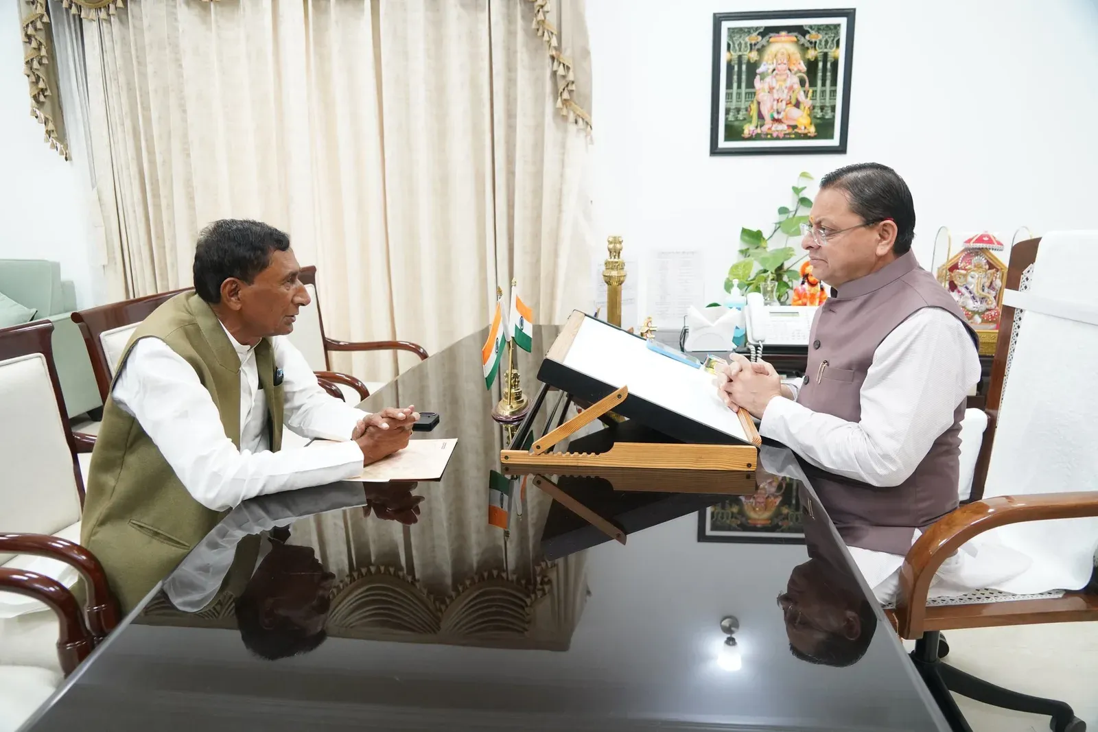 CM Dhami meets Didihat MLA Chufal on constituency development