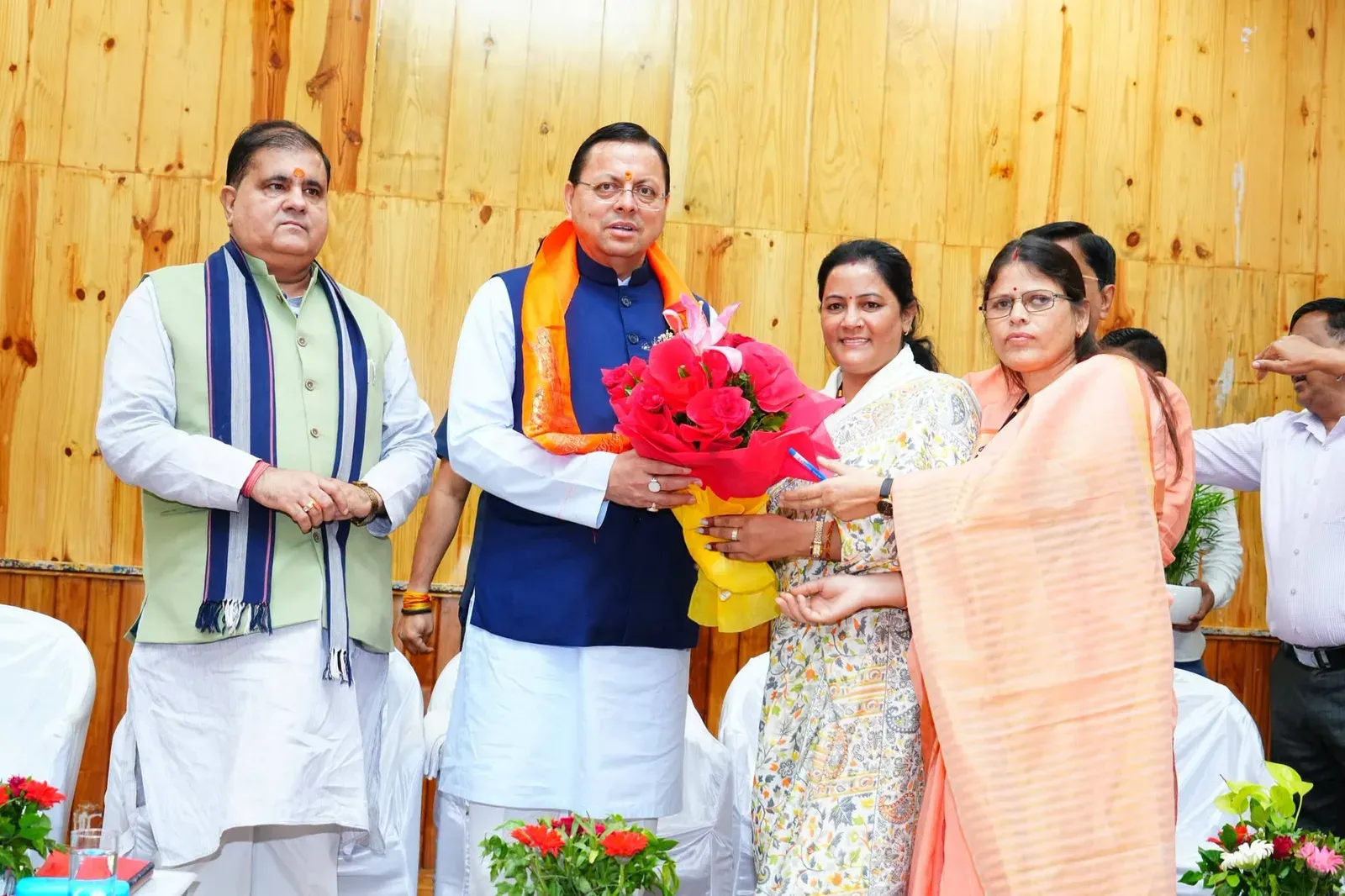 CM Dhami Meets Panchayat Chiefs on Rural Welfare Delivery