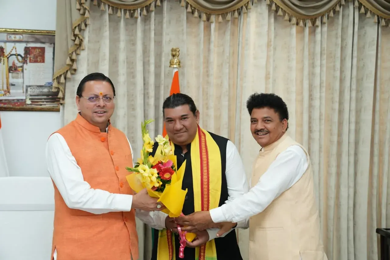 CM Dhami Meets Ranikhet MLA Dr. Pramod Nainwal at Camp Office
