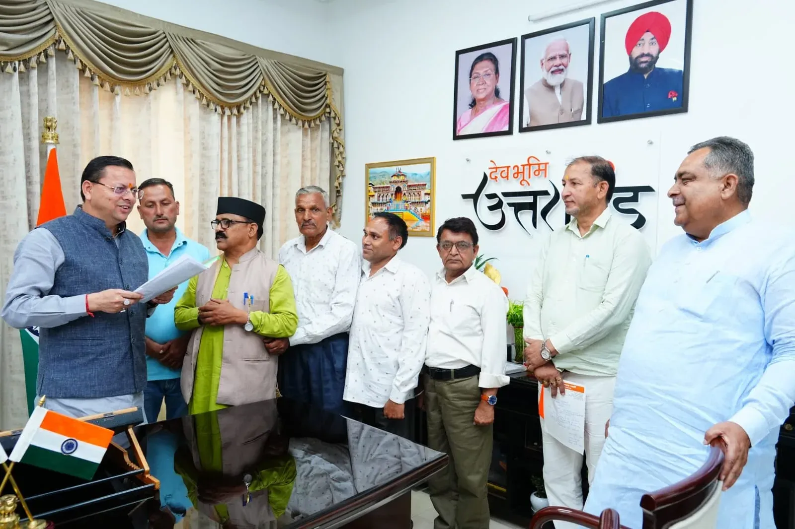 CM Dhami Meets Sahaspur MLA Pundir at Official Residence