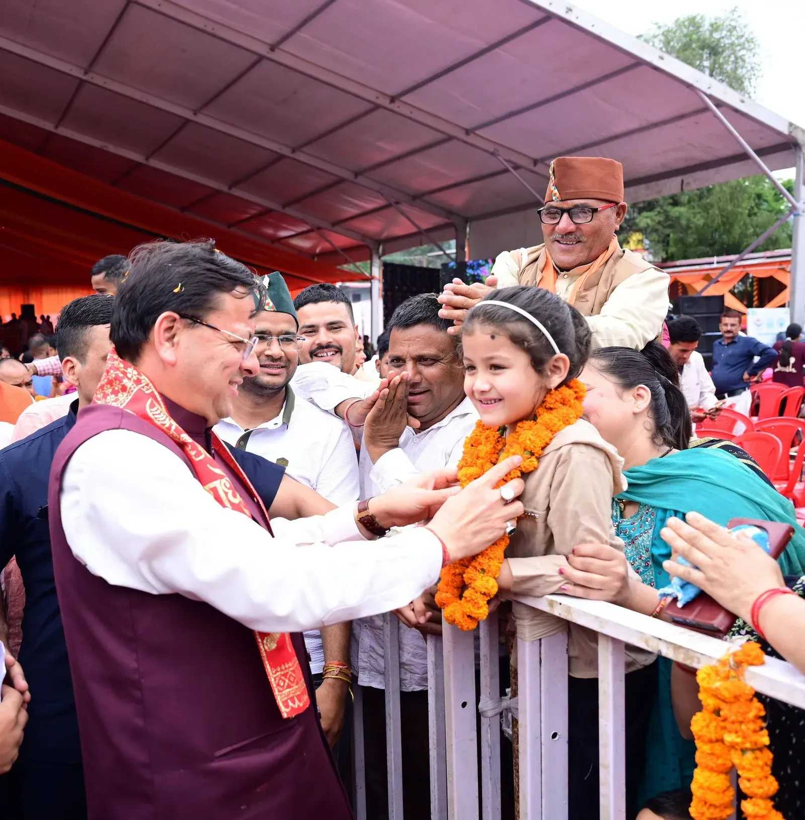 CM Dhami Touched by Grand Welcome at Bhimtal Despite Heavy Rain