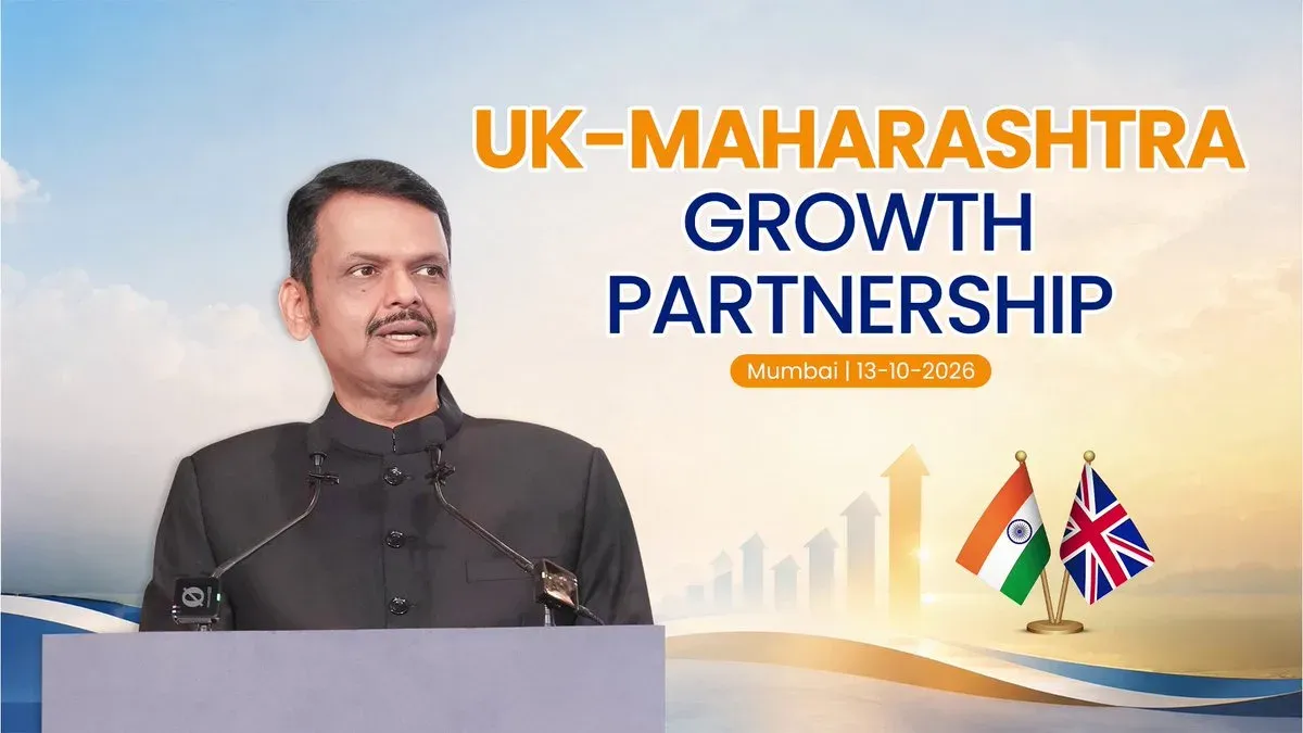 CM Fadnavis addresses UK-Maharashtra Growth Partnership in Mumbai