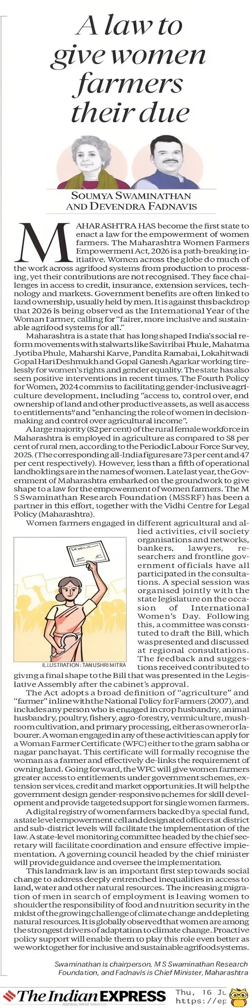 CM Fadnavis Champions Maharashtra Women Farmers Act 2026