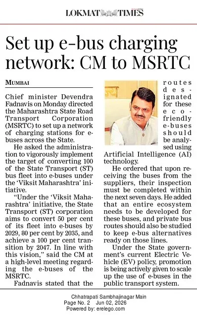 CM Fadnavis directs MSRTC to set up e-bus charging network
