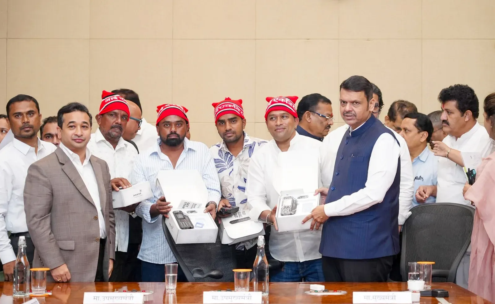 CM Fadnavis Hands Satellite Phones to Maharashtra Fishermen