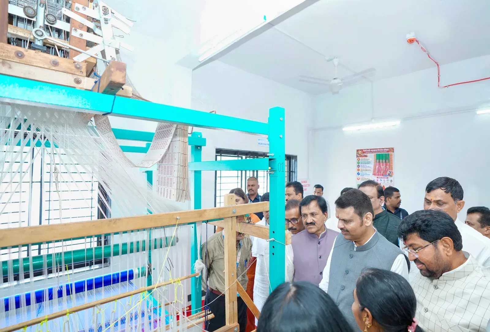 CM Fadnavis inspects new Silk Cocoon Market building in Jalna