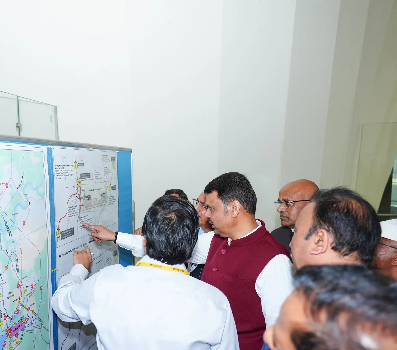 CM Fadnavis Reviews Navi Mumbai Airport Terminal Progress