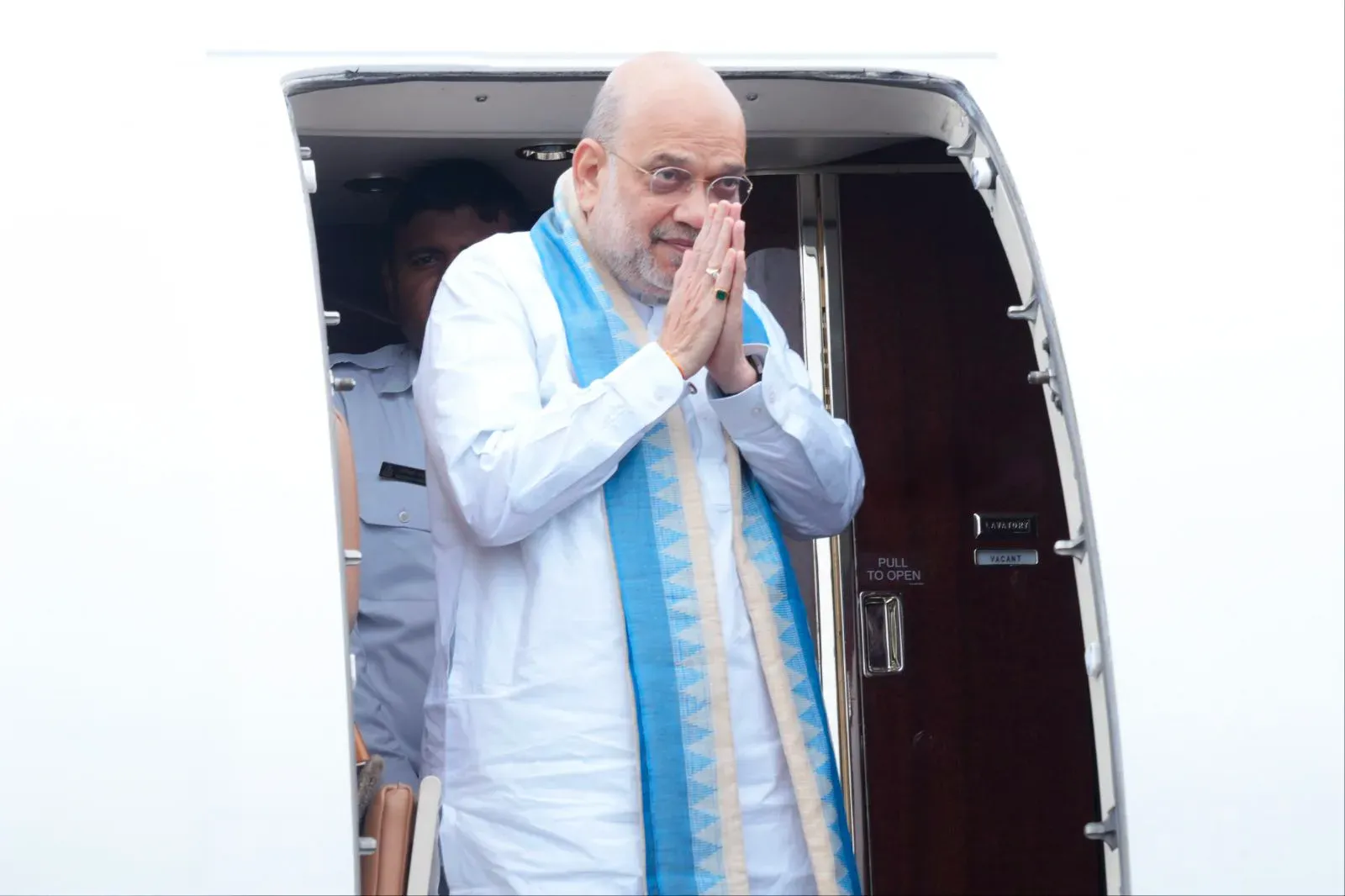 CM Fadnavis sees off Home Minister Amit Shah from Mumbai