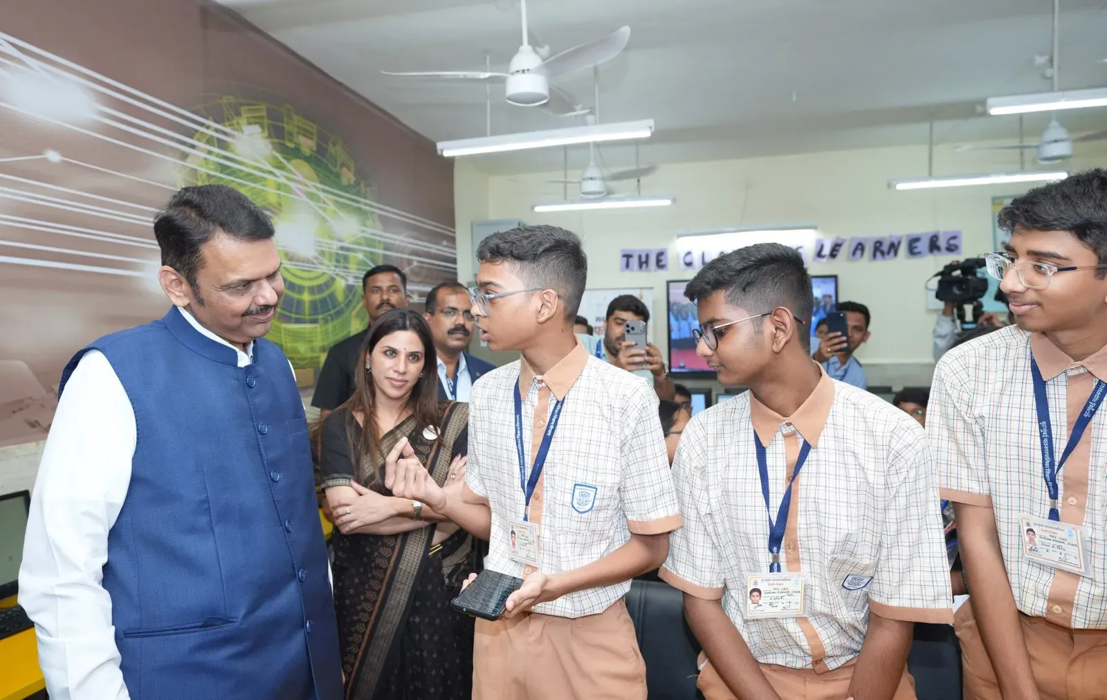 CM Fadnavis Talks Ambedkar, Civics With BMC Students