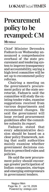 CM Fadnavis to Revamp Maharashtra Procurement Policy