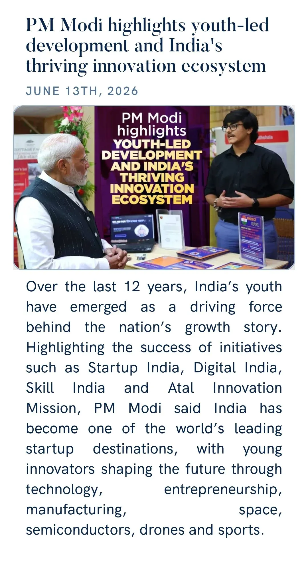 CM Gujarat: PM Modi Champions Youth-Led Innovation