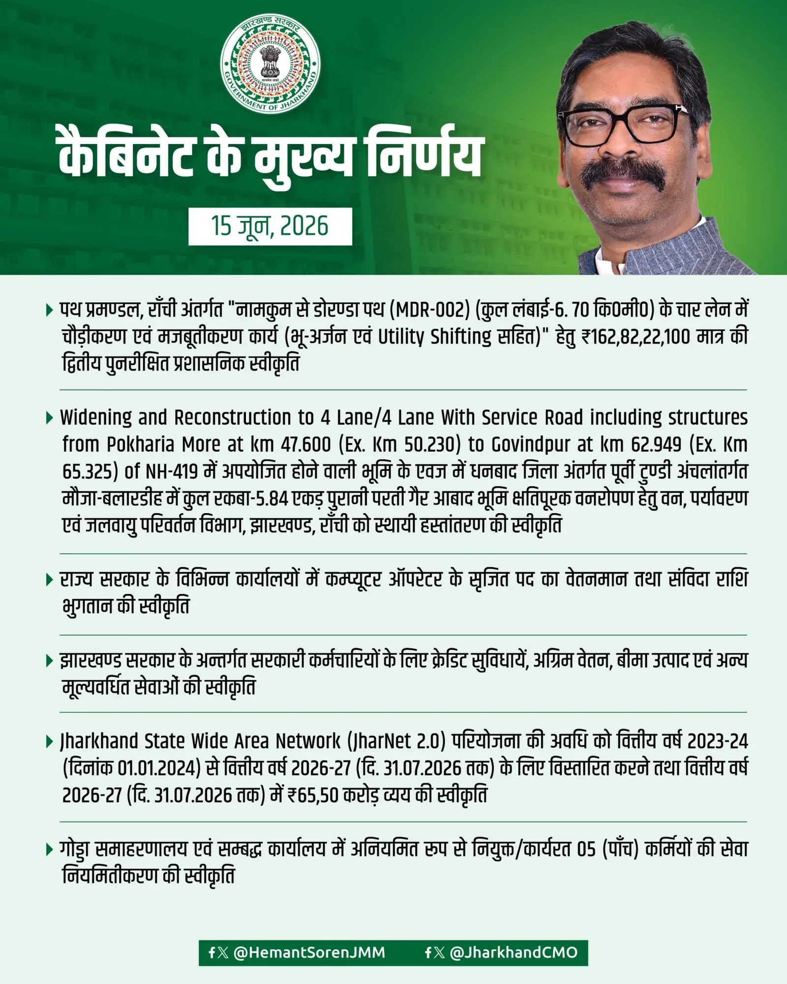 CM Hemant Soren Chairs Jharkhand Cabinet Meet on June 15