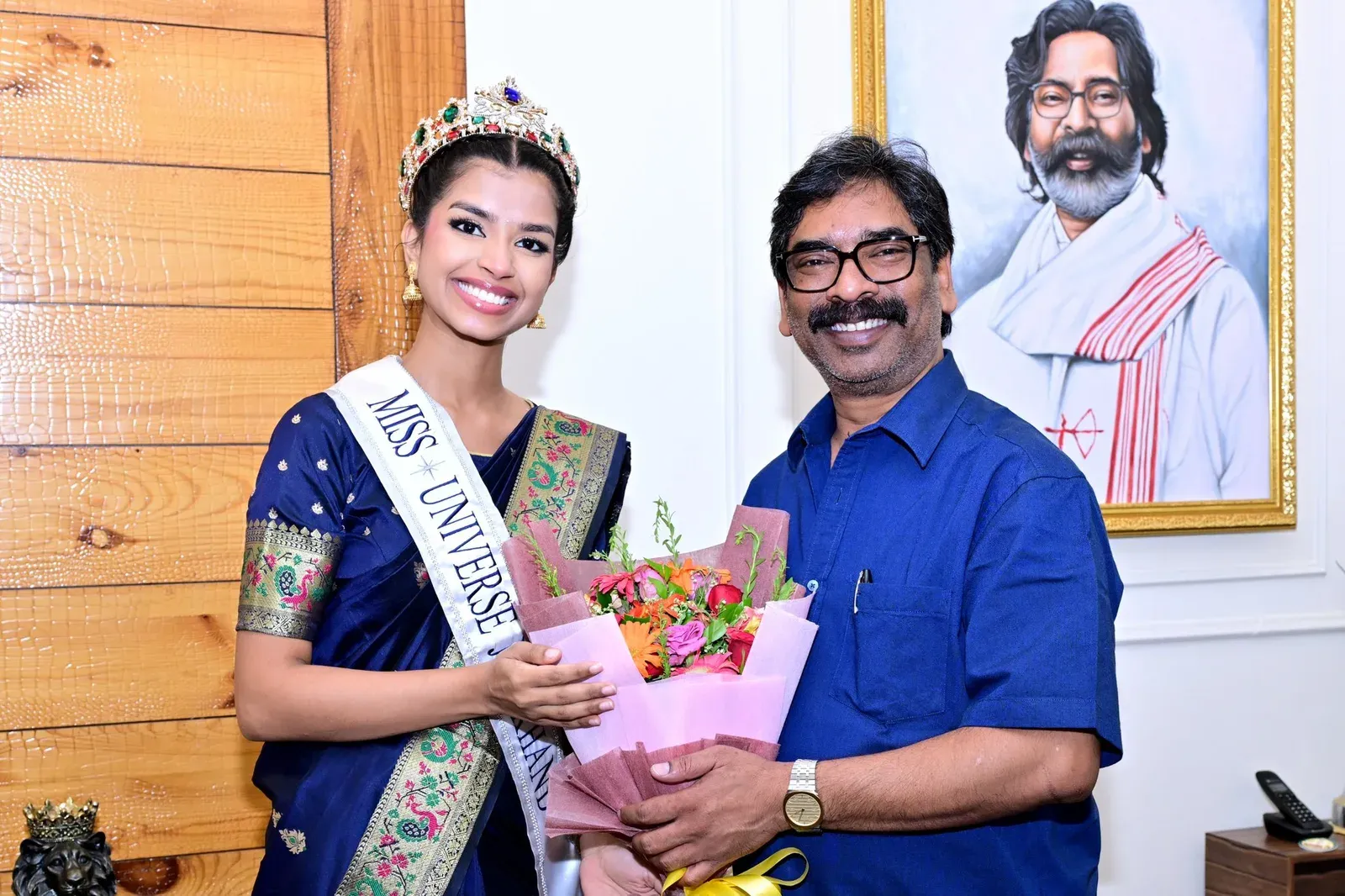 CM Hemant Soren meets Miss Universe Jharkhand 2026 winner
