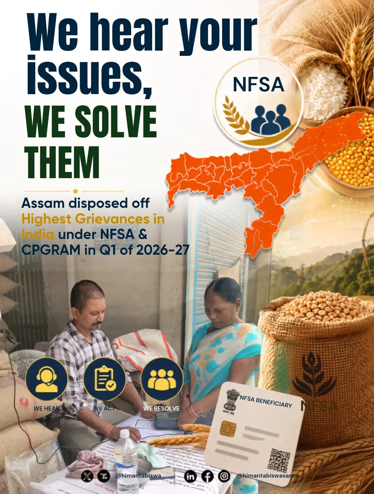 CM Himanta: Assam tops nation in NFSA grievance disposal