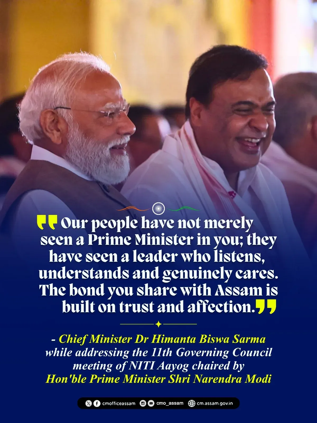 CM Himanta at NITI Aayog: Assam people see Modi as a caring leader