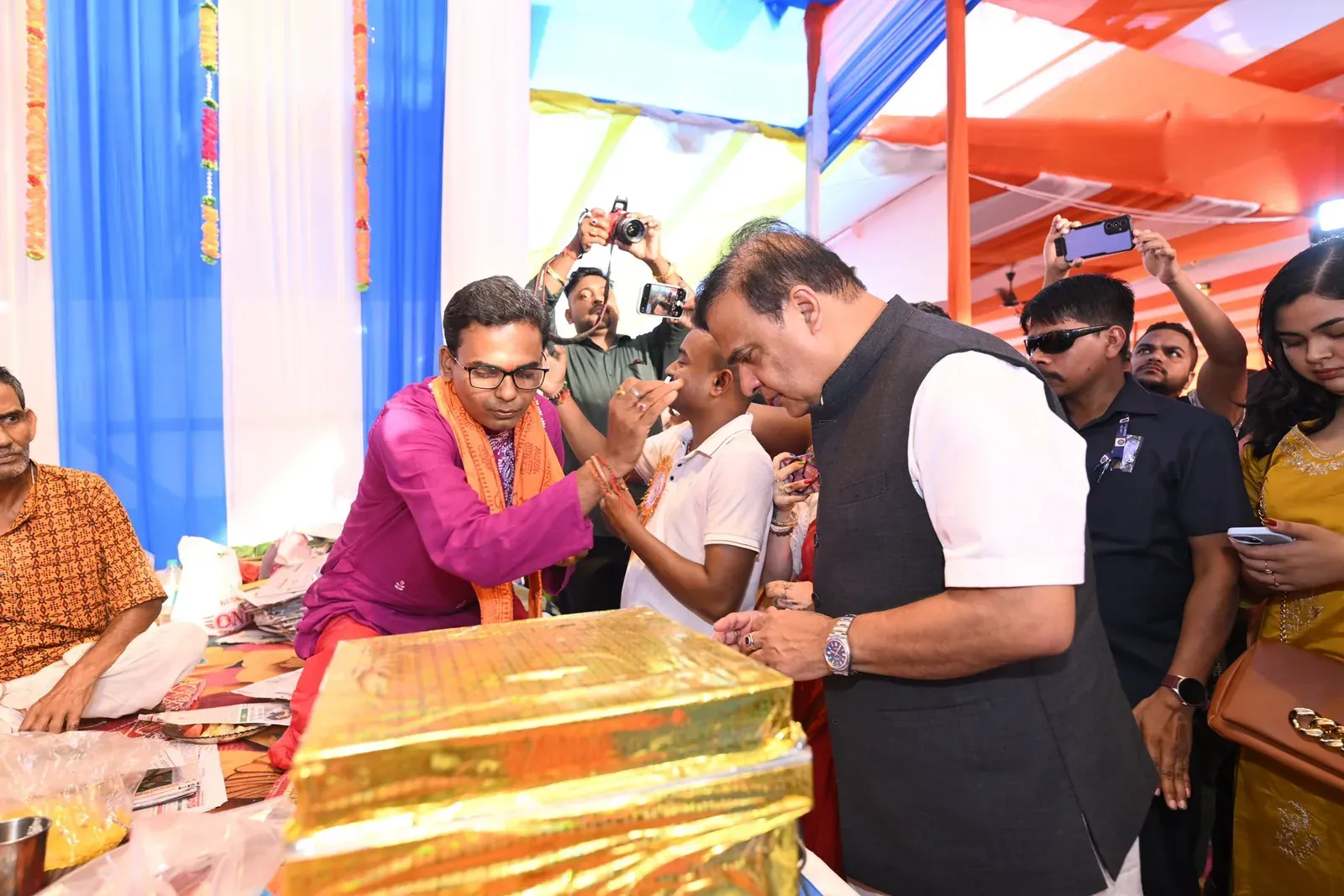 CM Himanta attends Durga Puja, joins Kumari Puja in Silchar