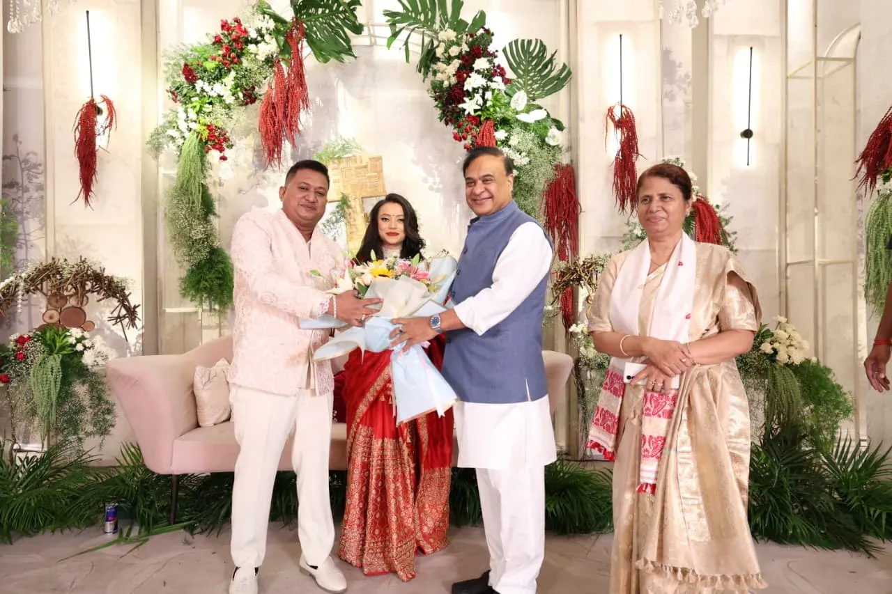 CM Himanta attends wedding reception of Cabinet minister's son