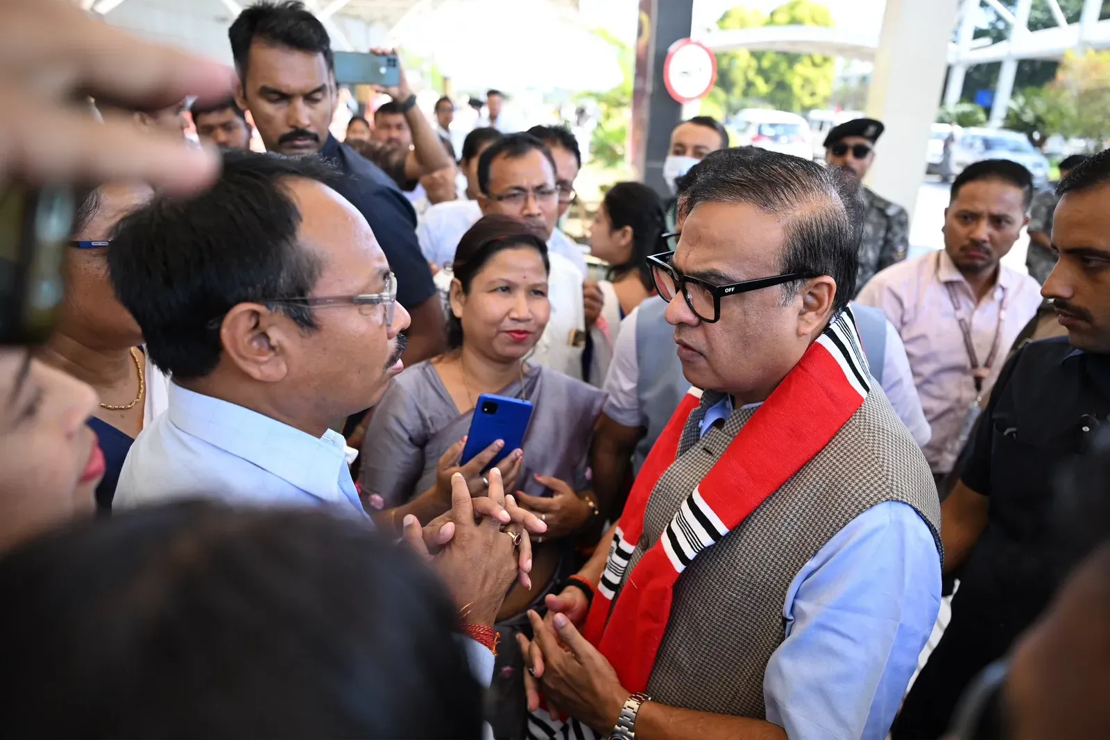 CM Himanta Biswa Sarma Meets People at Dibrugarh Airport