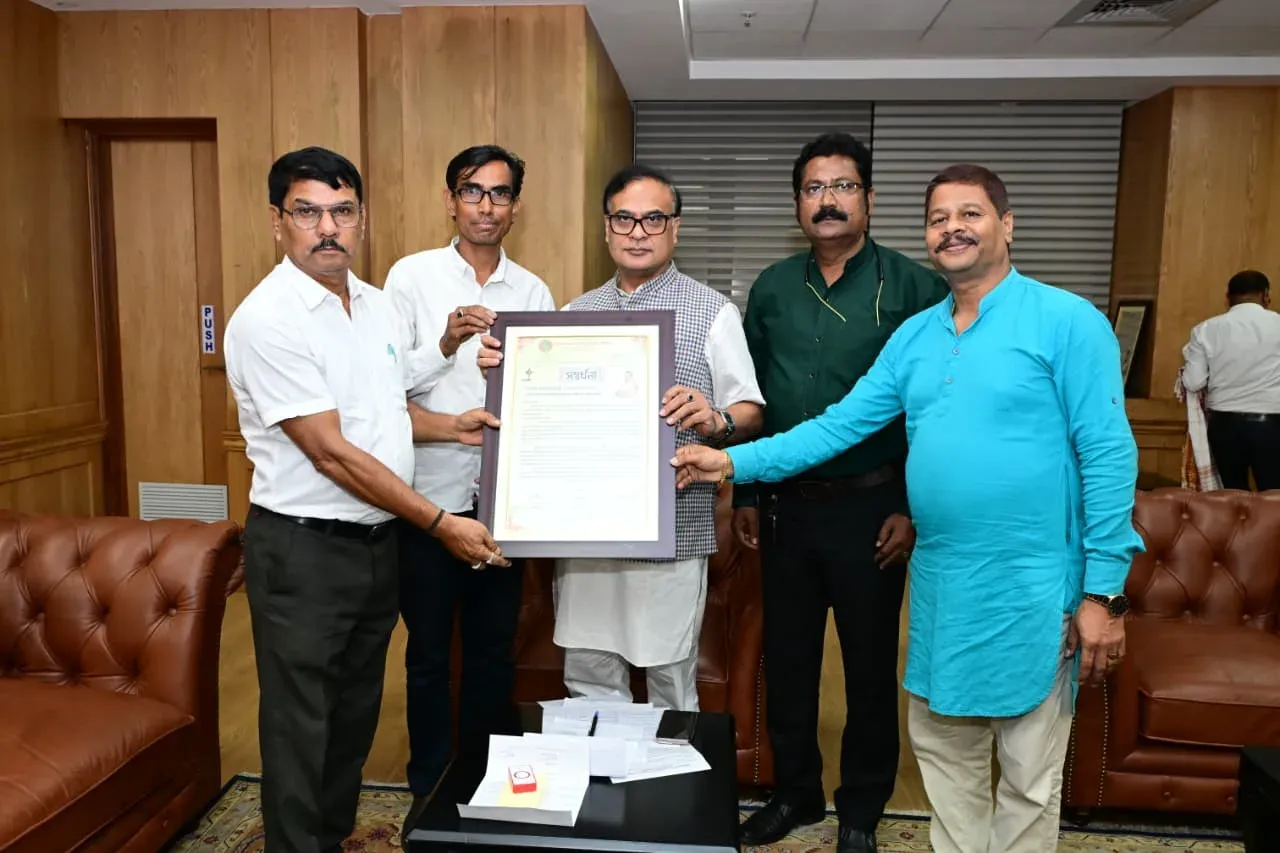CM Himanta Biswa Sarma receives dignitaries at Lok Sewa Bhawan
