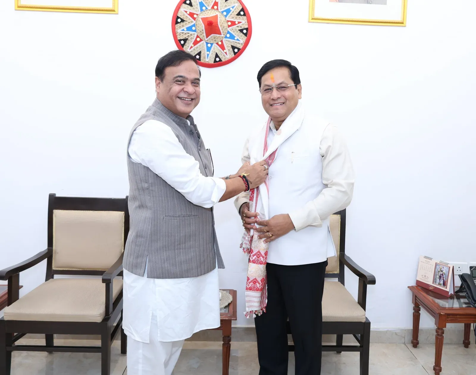 CM Himanta calls on Union Minister Sonowal in New Delhi