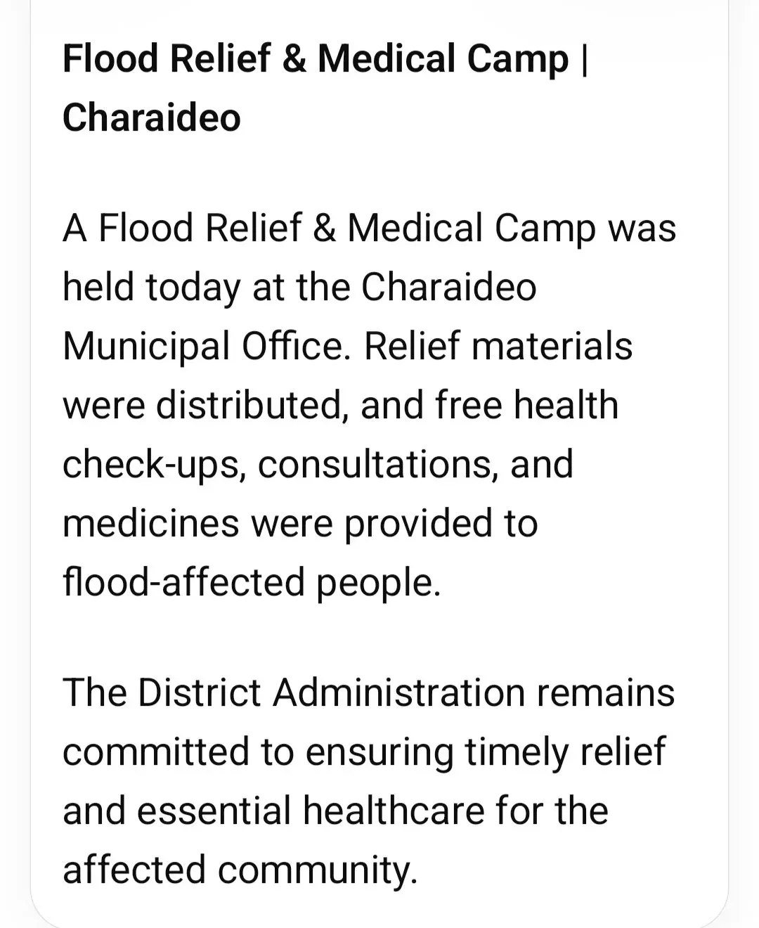 CM Himanta Directs Flood Relief, Medical Camps Across Assam Districts