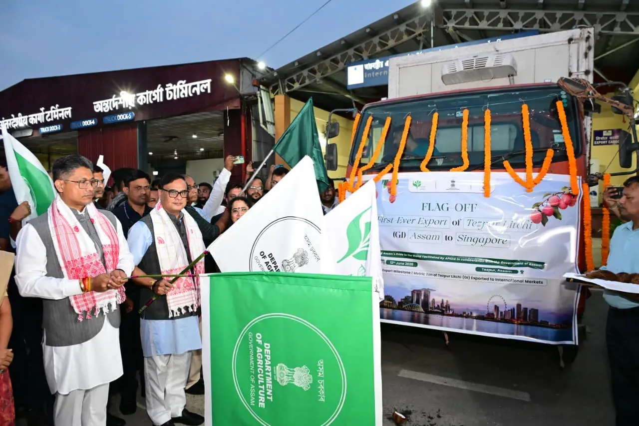 CM Himanta Flags Off GI-Tagged Tezpur Litchi Export to Singapore