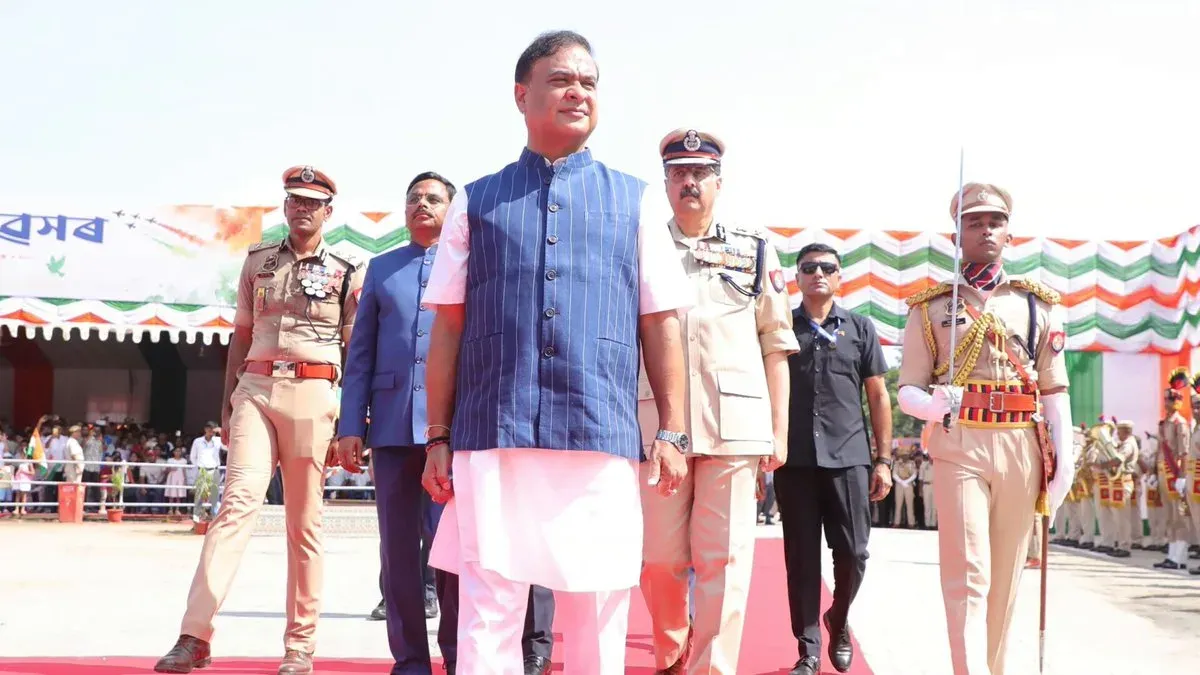 CM Himanta hoists flag at Khanapara on Independence Day