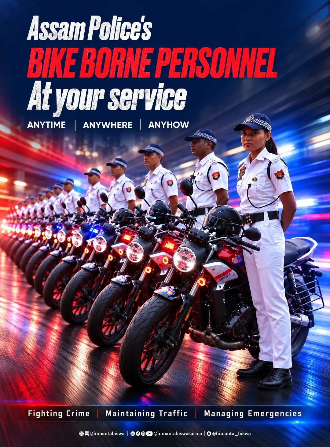 CM Himanta Launches Assam Police Bike Patrol for Faster Emergency Response