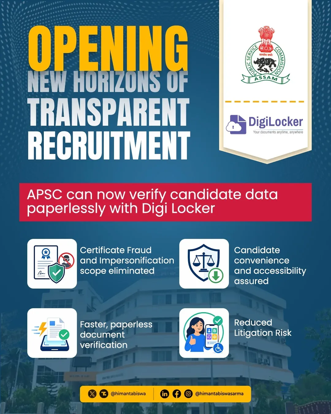 CM Himanta Links APSC With DigiLocker for Paperless Verification
