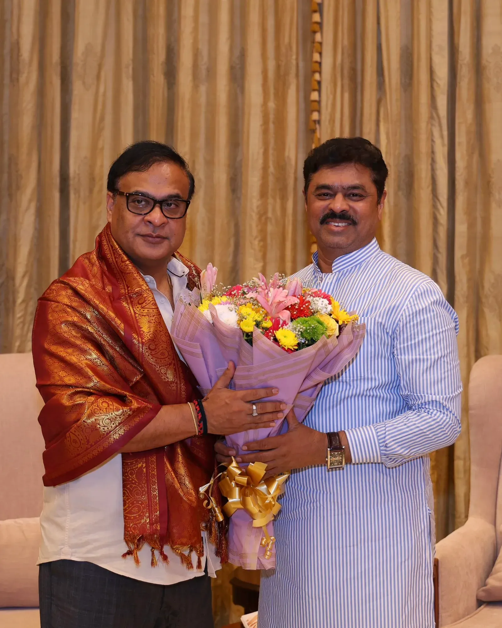 CM Himanta meets C.M. Ramesh, discusses Assam connectivity