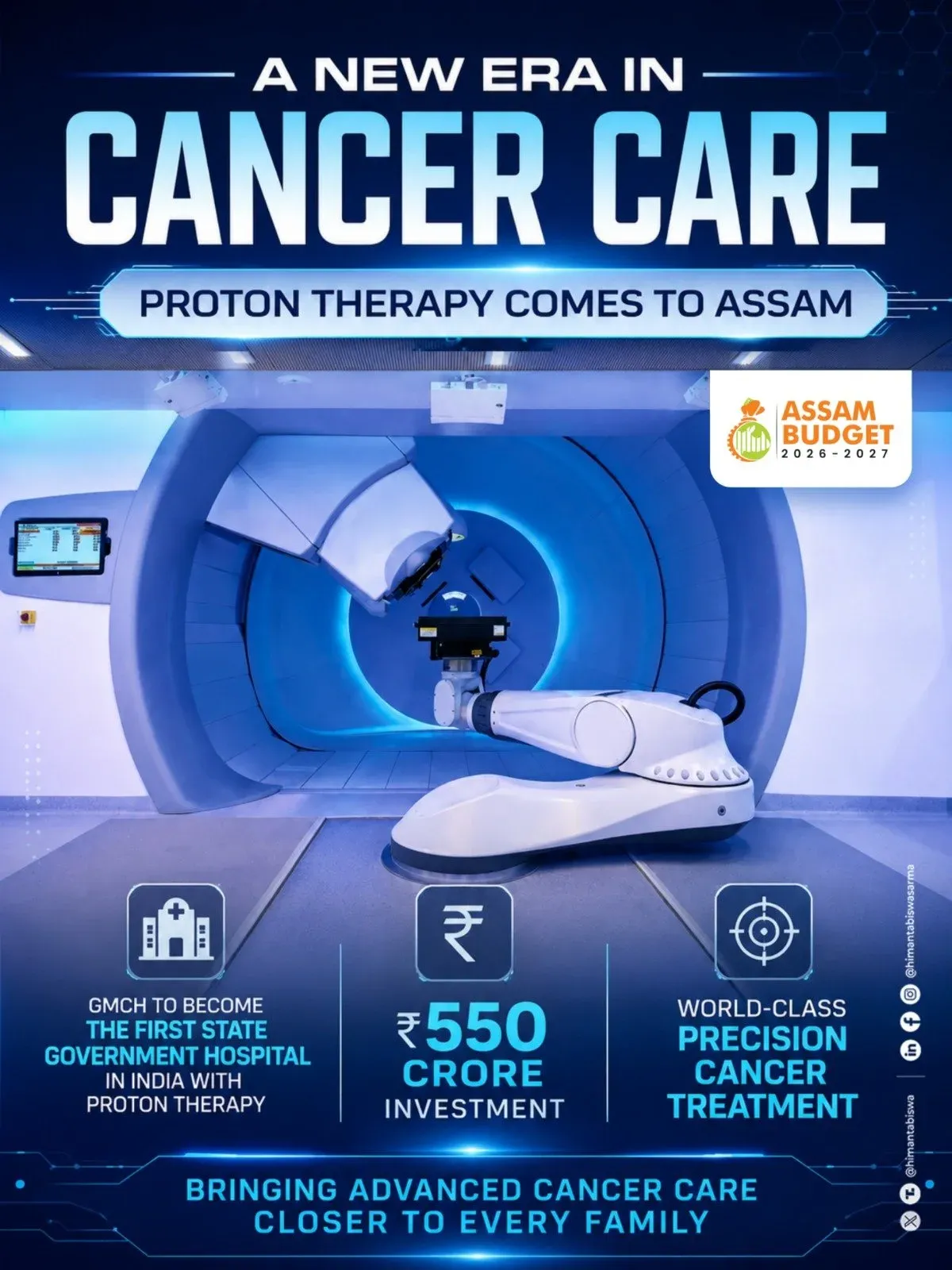 CM Himanta Plans ₹550cr Proton Therapy for Assam Govt Hospitals