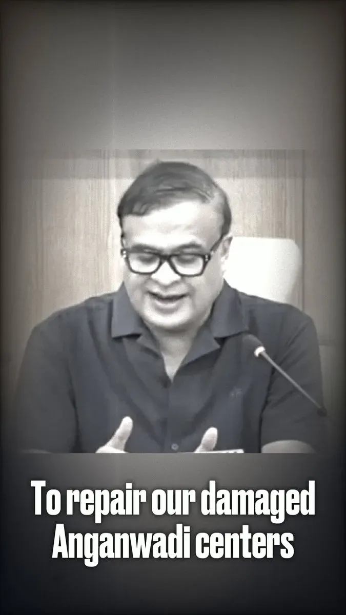 CM Himanta releases ₹11+ cr to restore flood-hit Anganwadi Centres