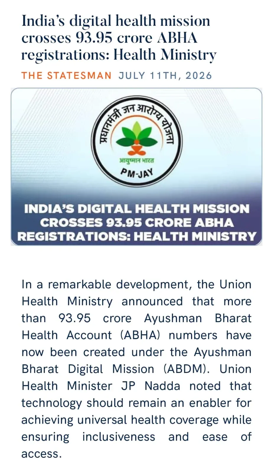 CM Himanta shares ABHA digital health registrations hit 93.95 cr