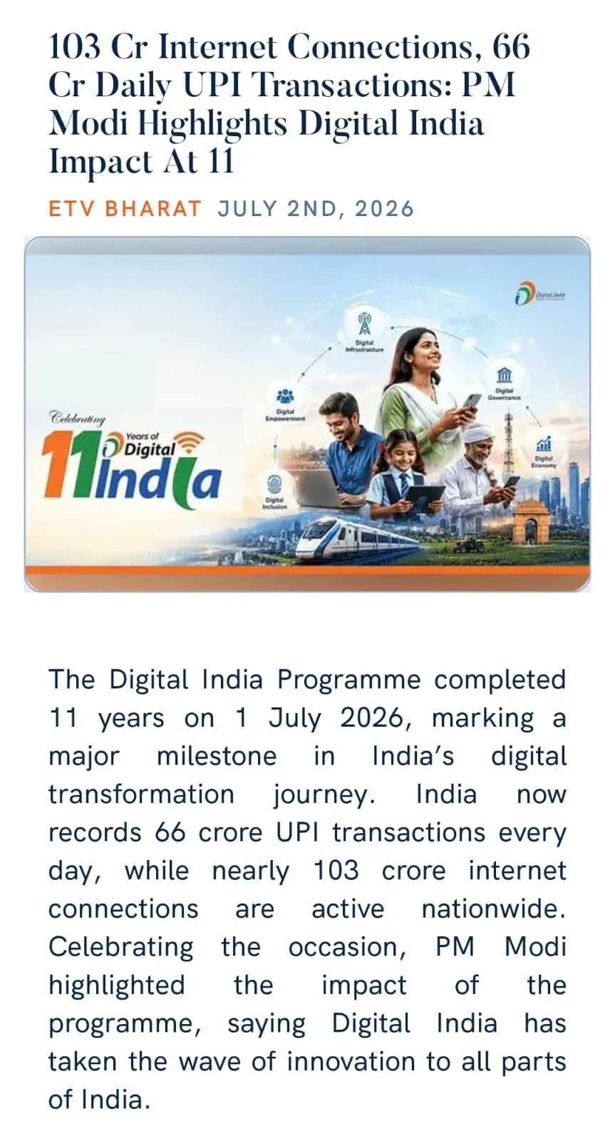 CM Himanta Shares PM Modi's Digital India at 11 Highlights