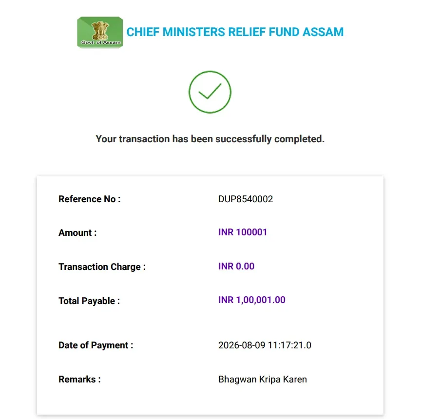 CM Himanta Thanks Supporters of Assam Flood Relief