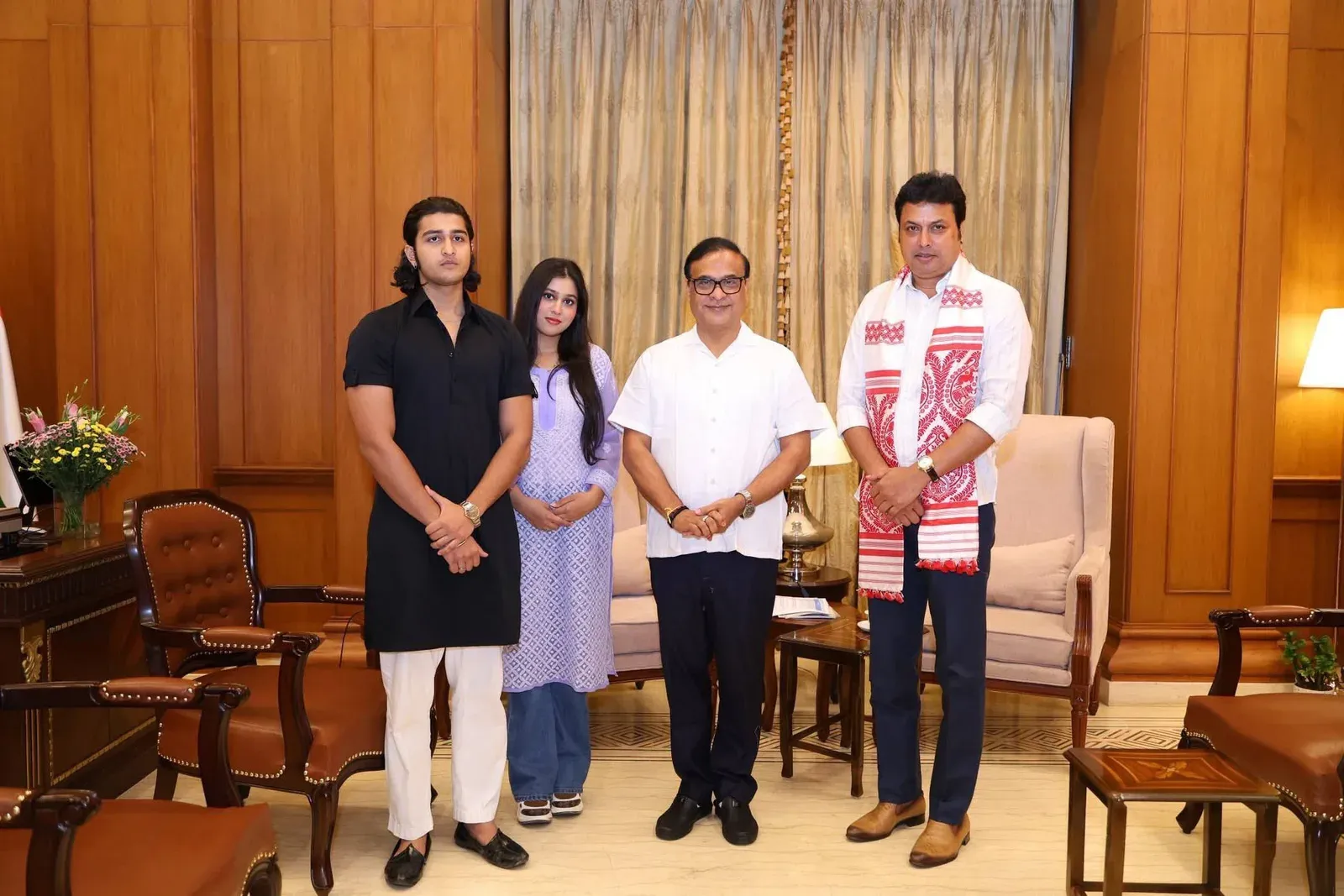 CM Himanta Thanks Visitors Aryan and Shreya in Personal Outreach