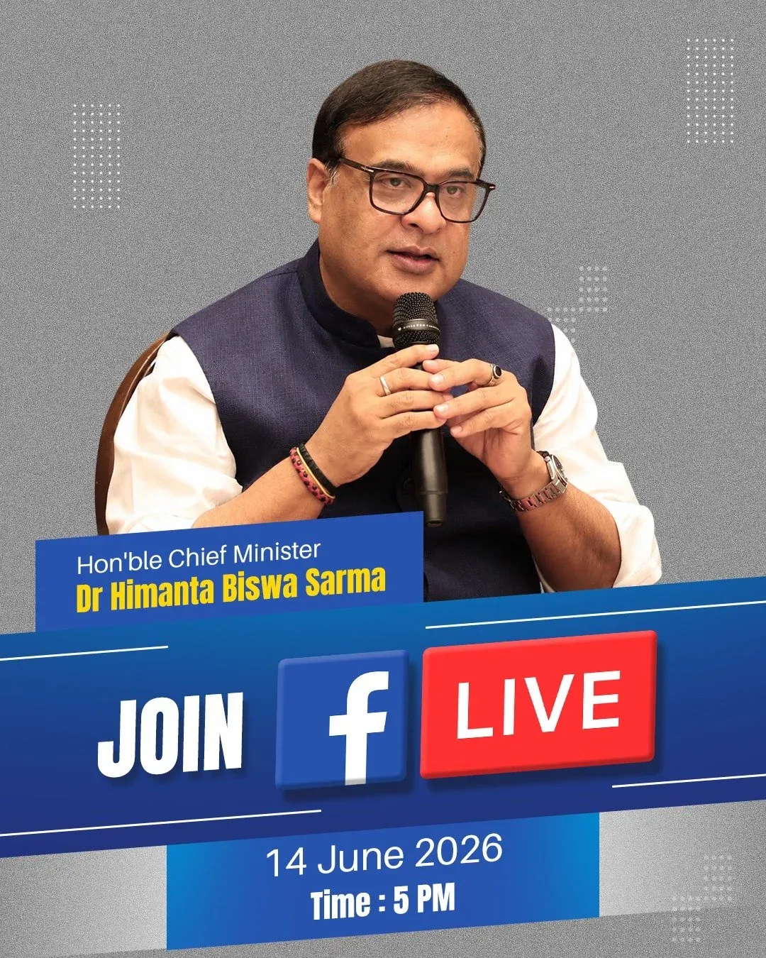 CM Himanta to Go Live on Facebook on June 14