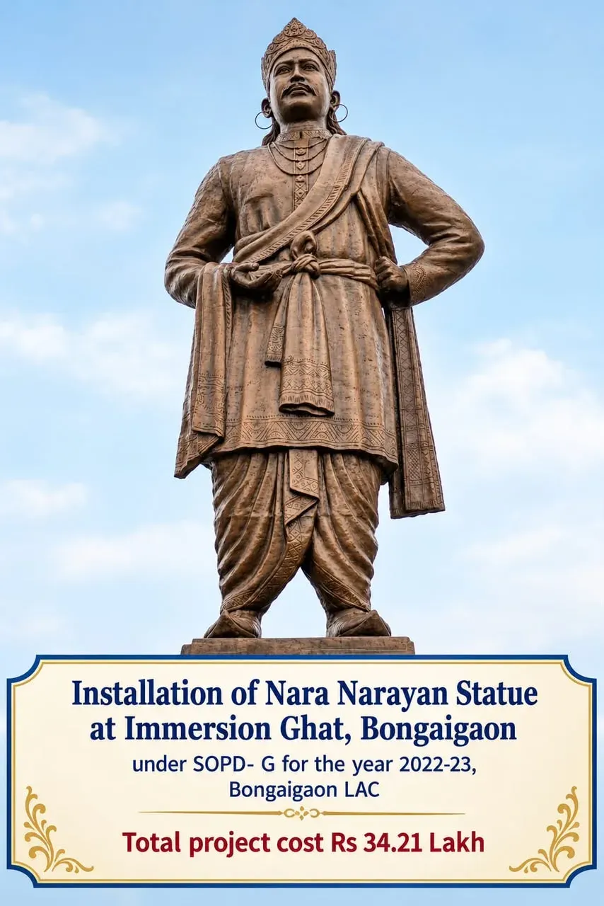 CM Himanta unveils Maharaja Naranarayan statue in Bongaigaon