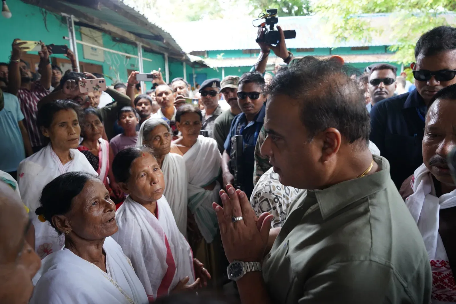 CM Himanta Visits Charaideo Flood Relief Camp
