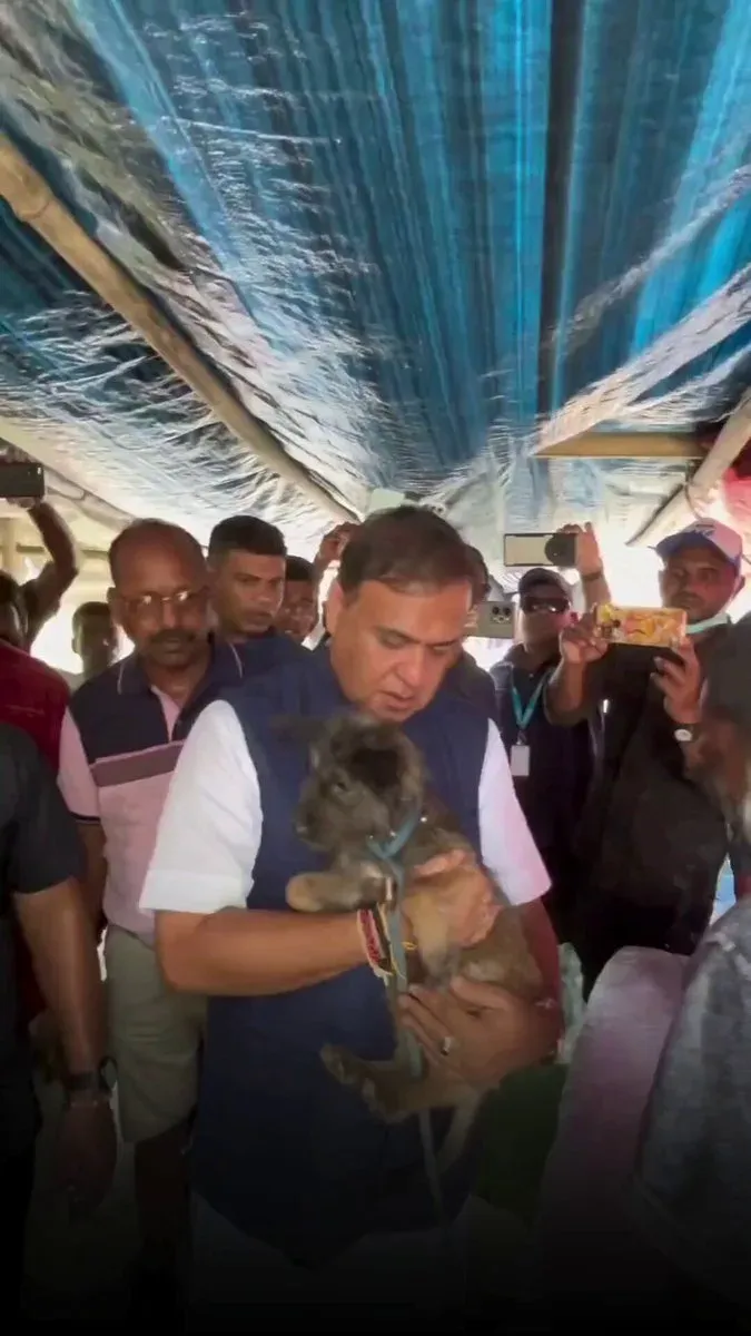 CM Himanta visits flood-hit Assam, meets bereaved family