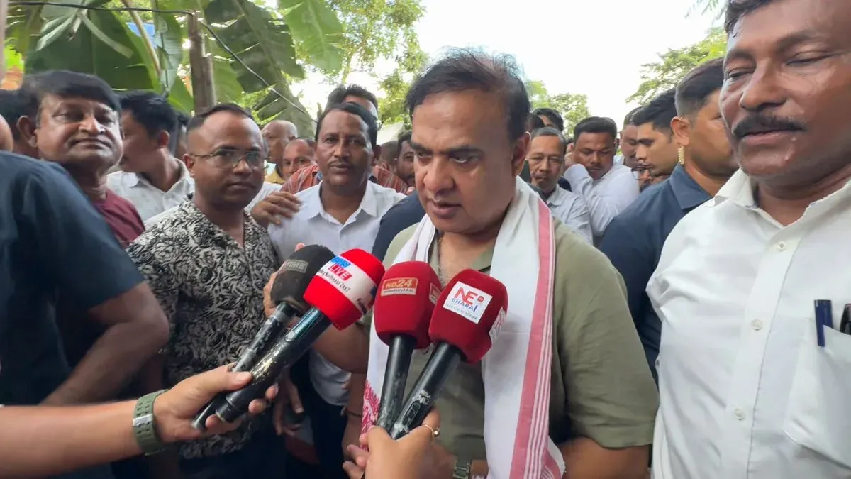 CM Himanta Visits Flood-Hit Upper Assam, Reviews Relief Ops