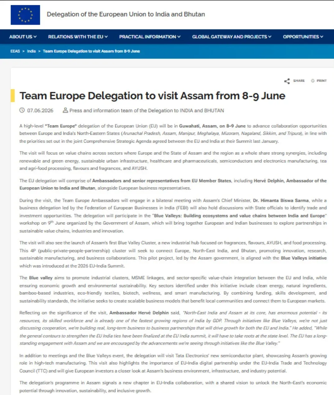 CM Himanta Welcomes EU Delegation to Assam Ahead of June 8 Visit