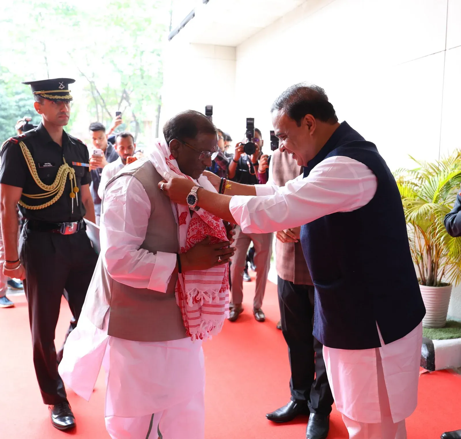 CM Himanta Welcomes Governor Laxman Acharya at Assam Assembly