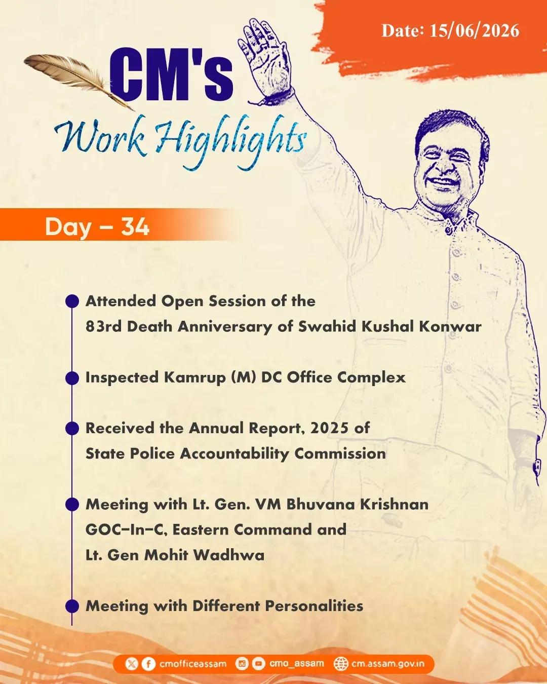 CM Himanta's Day 34 Work Highlights Shared by Assam CMO