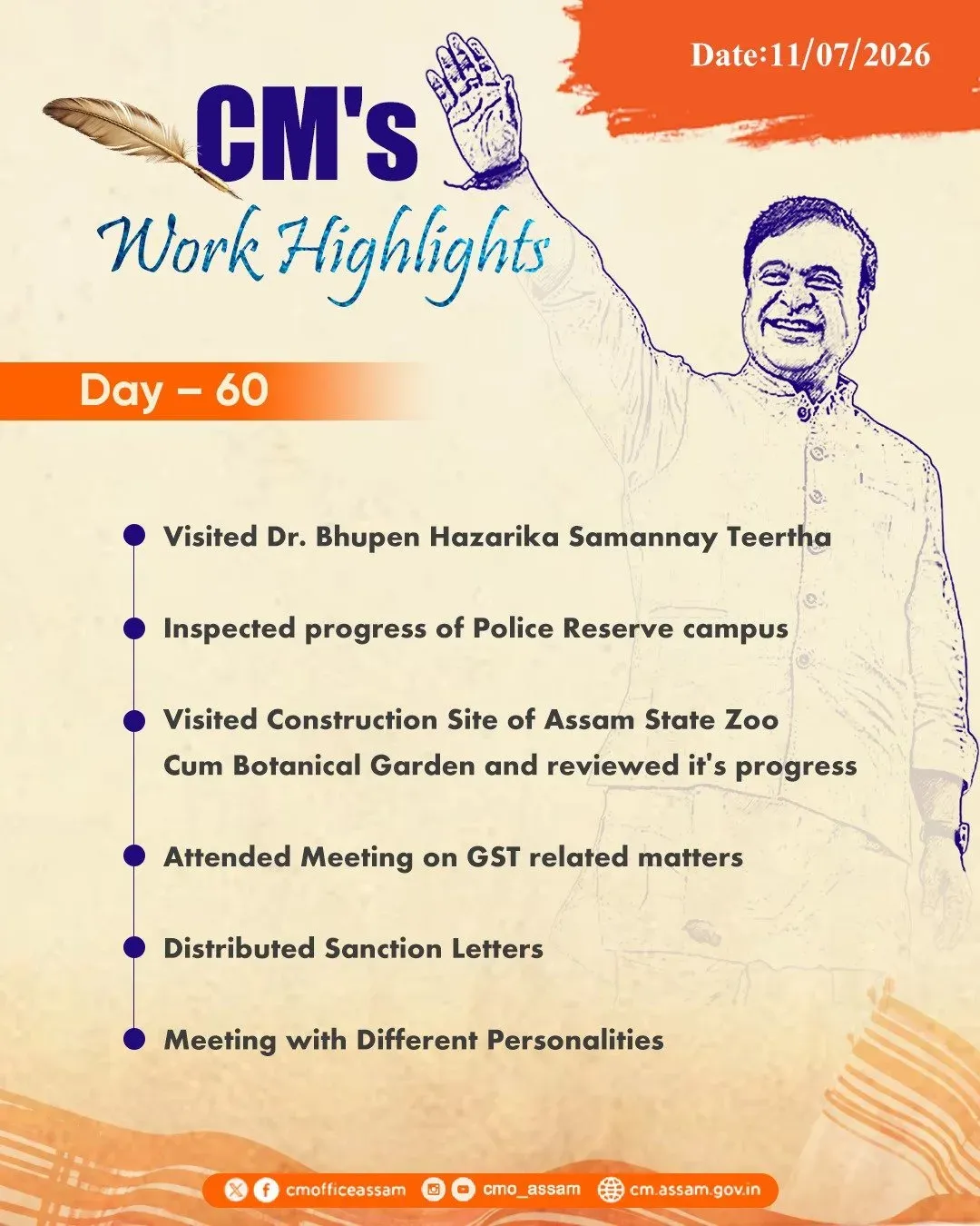 CM Himanta's Day 60 Work Highlights Posted by Assam CMO