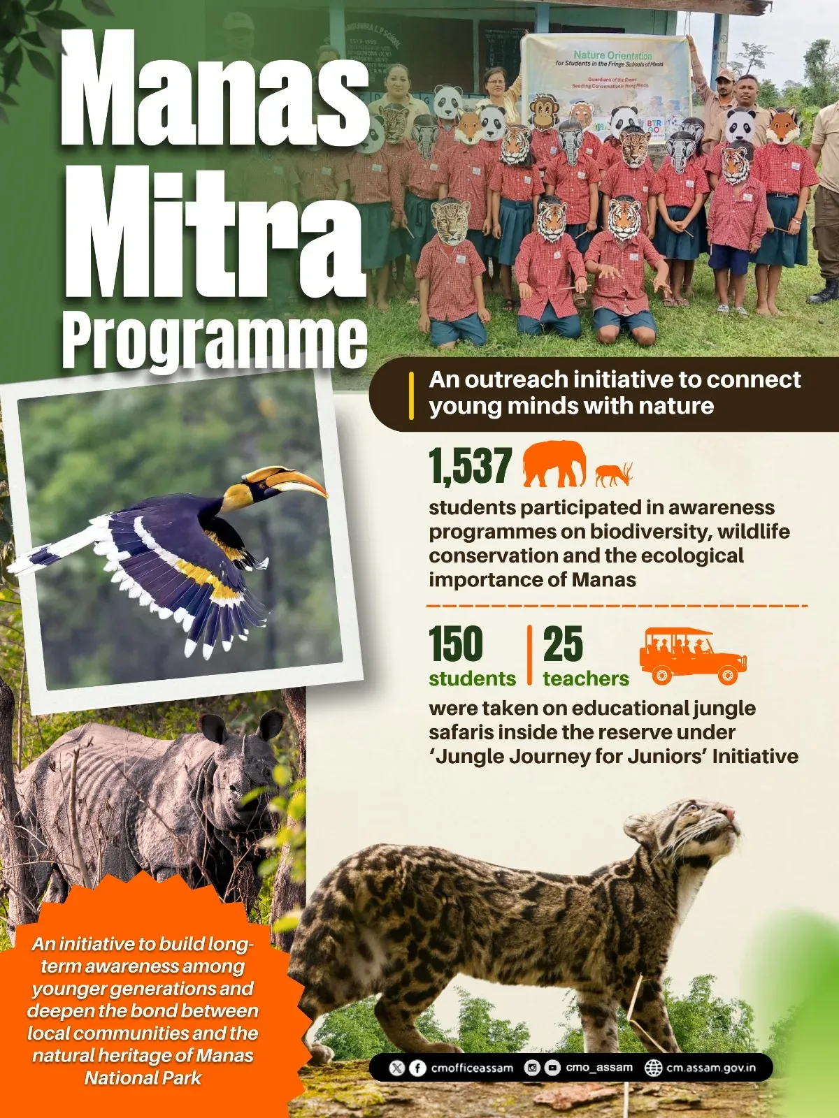 CM Himanta's Manas Mitra Brings 1,537 Students to Wildlife