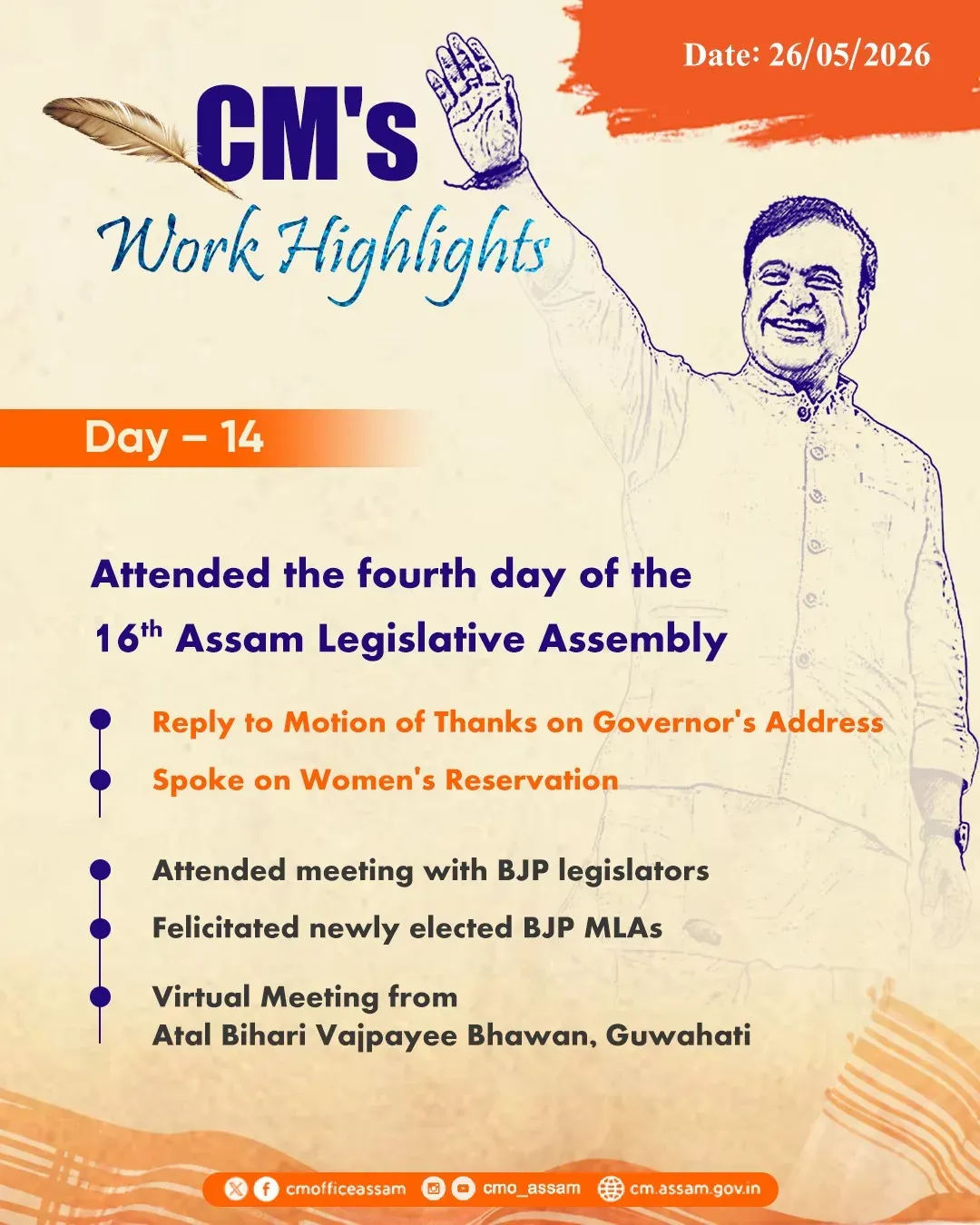 CM Himanta's Office Shares Day 14 Work Highlights