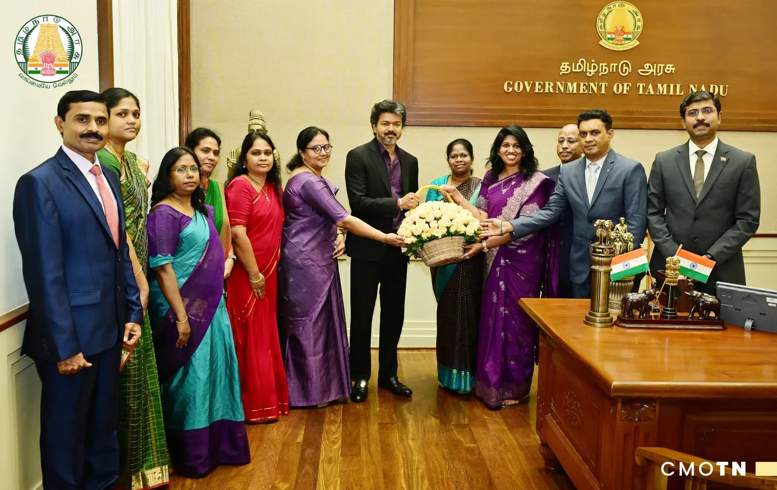 CM Joseph Vijay congratulates 11 new IAS officers at Secretariat