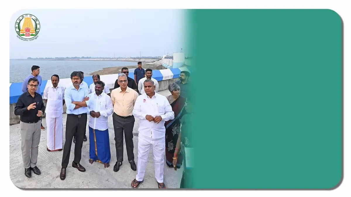 CM Joseph Vijay inspects Sembarambakkam Lake ahead of northeast monsoon